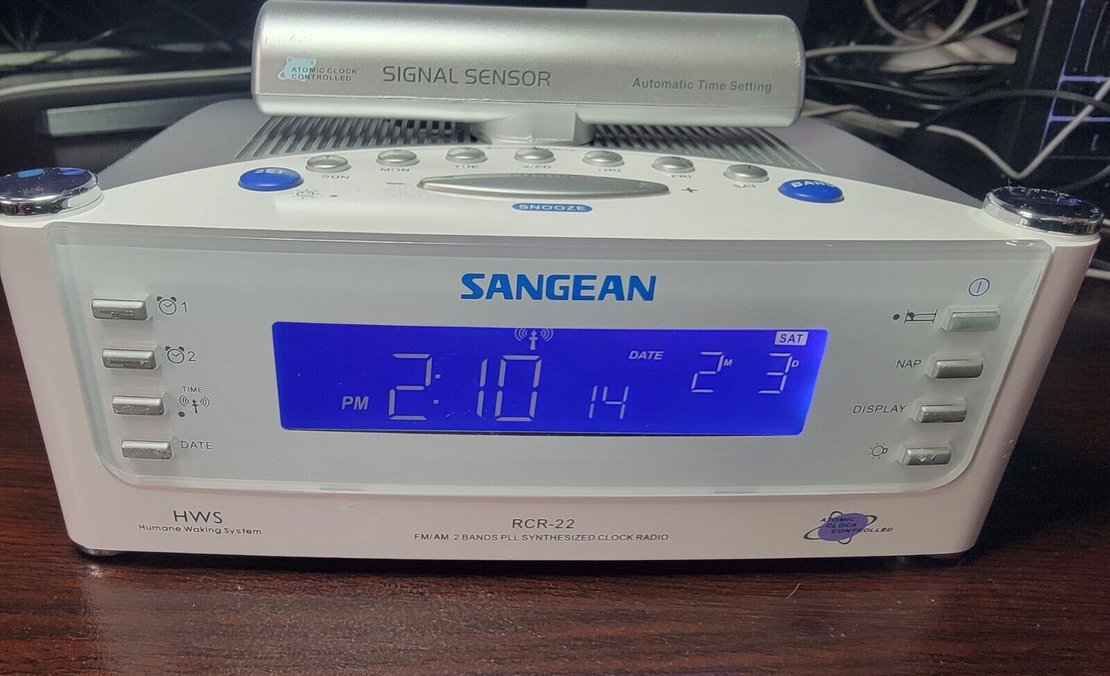 Sangean RCR-22 Atomic Clock FM-RDS AM Aux-in Digital Tuning Clock Radio