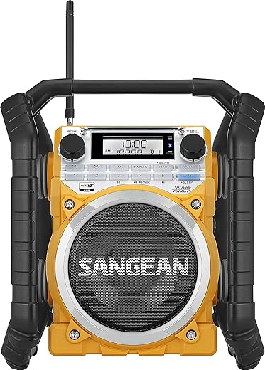 Sangean U4 AM/FM-RBDS/Weather Alert/Bluetooth/Aux-in Ultra Rugged Rechargeable Digital Tuning Radio Yellow