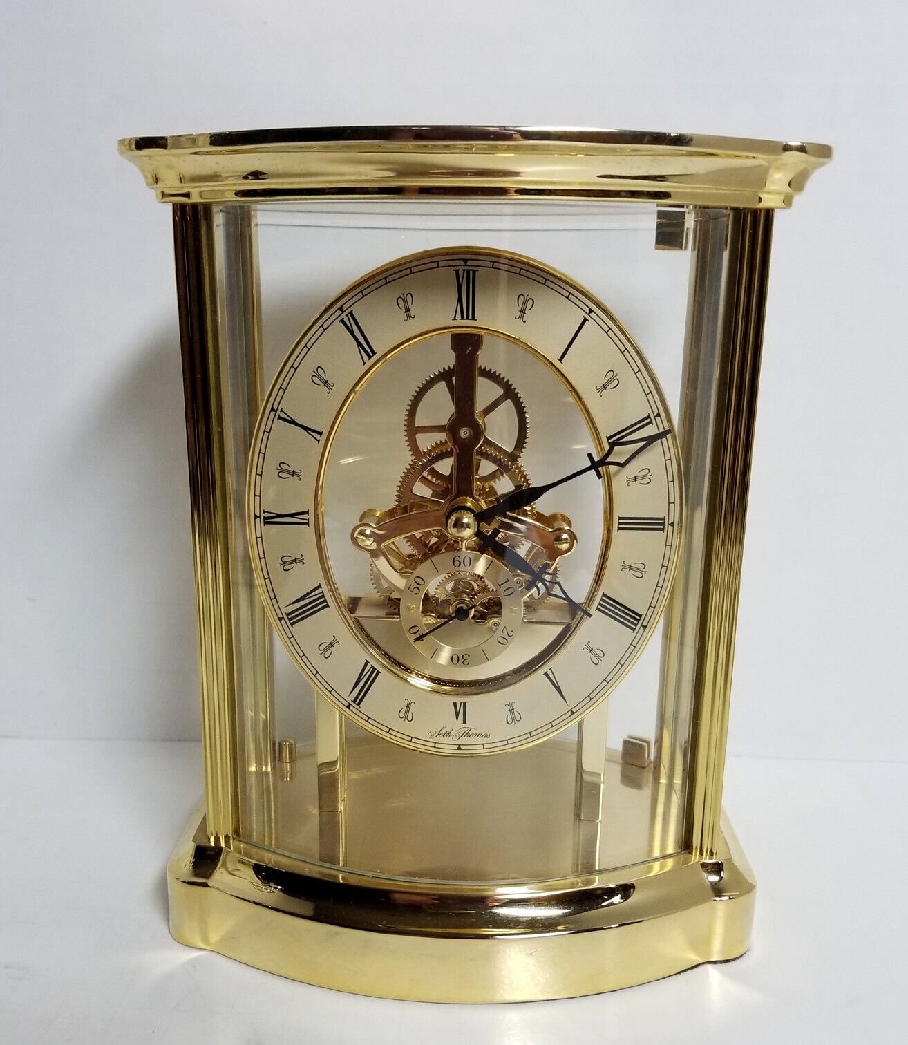 SETH THOMAS SKELETON CLOCK IN BRASS Mantel Shelf Table top