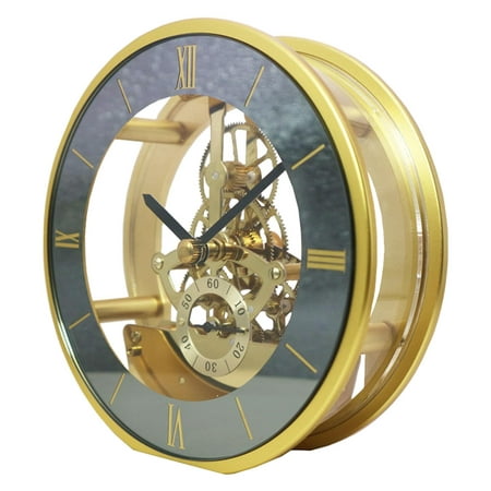 Table Clock Metal Clock Antique Copper Aluminum Alloy Table Desk Alarm Clock Timepiece for Kitchen Bathroom Home Decor Office