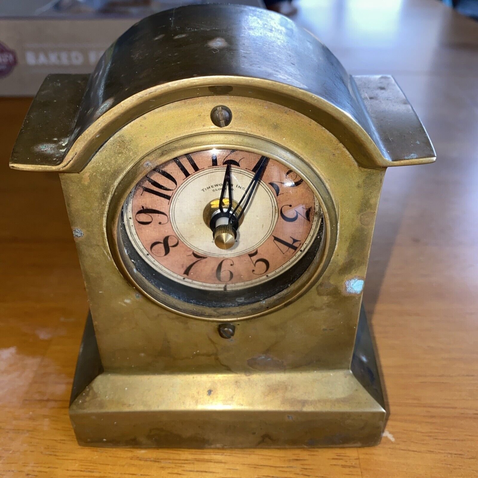 Timeworks Brass Mantle Clock Quartz Works Vintage Series Berkeley GA Table Clock