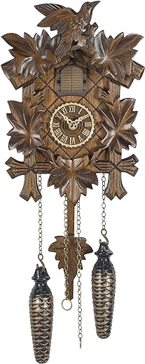 Trenkle Quartz Cuckoo Clock 5 Leaves, Bird TU 412 Q