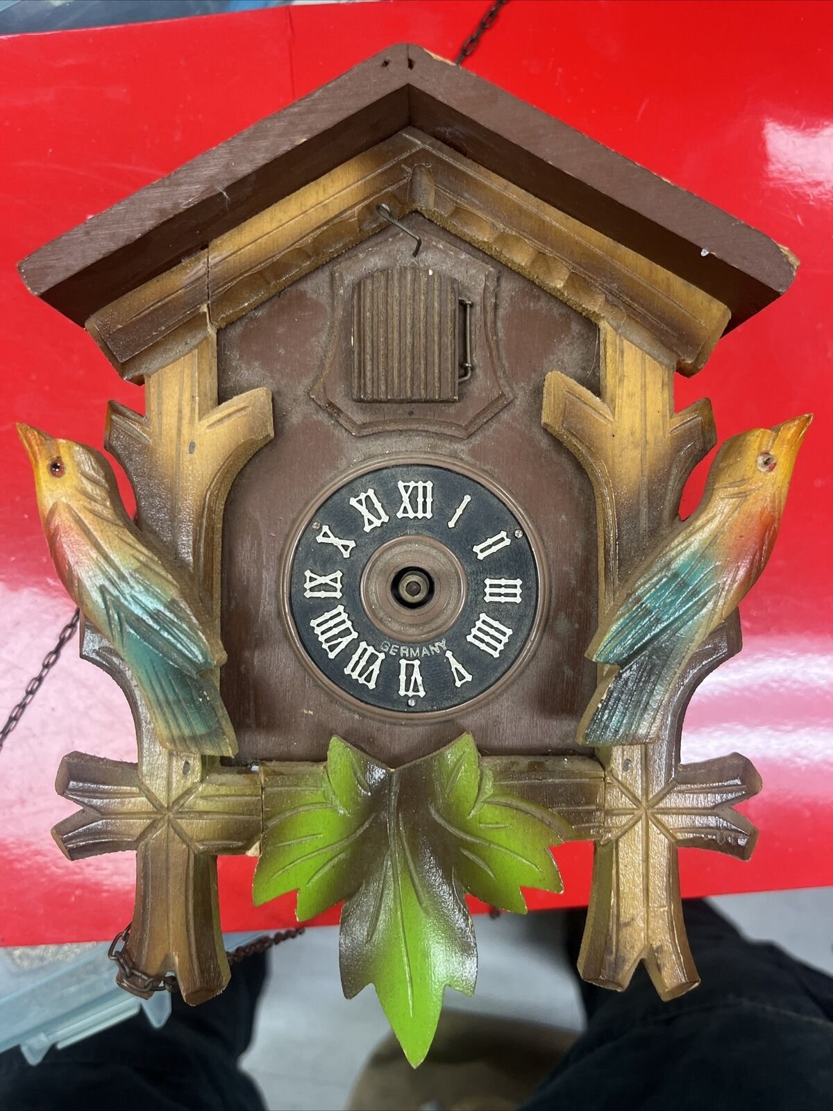 Vintage Cuckoo Clock Wooden Case Made In West Germany Adolf Herr