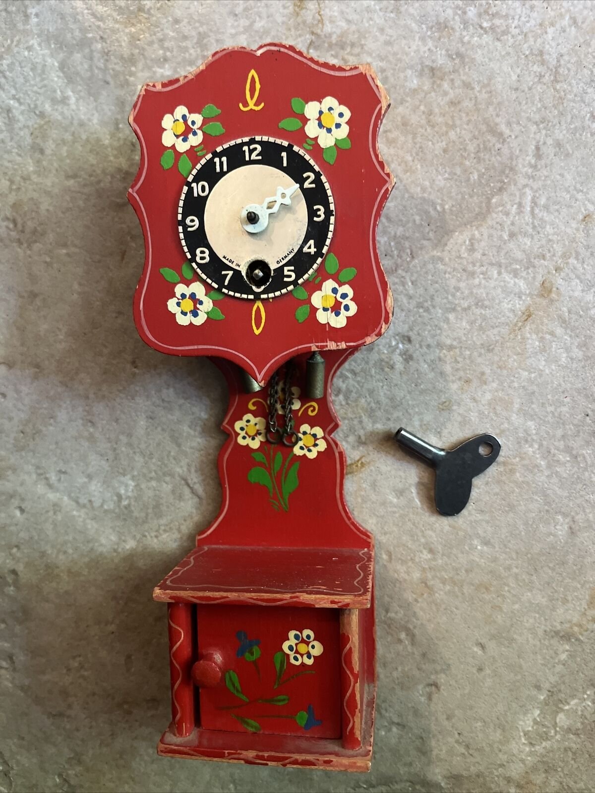 Vintage German Wood Art Grandfather Clock