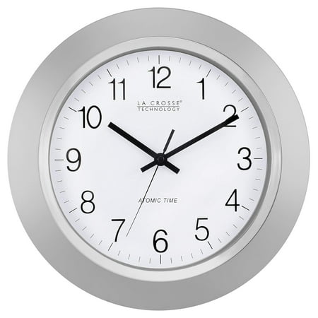 WBTAYB WT-3144S 14 Inch Atomic Analog Silver Wall Clock