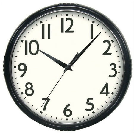 Westclox 32042BK 1950 Retro 9.5 Extra Thick Round Wall Clock, Black, Each