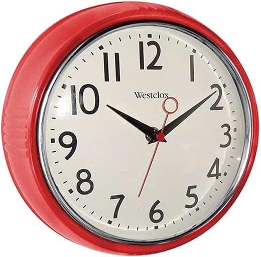 Westclox 32042R 9.5-Inch Retro 1950 Kitchen Wall Clock