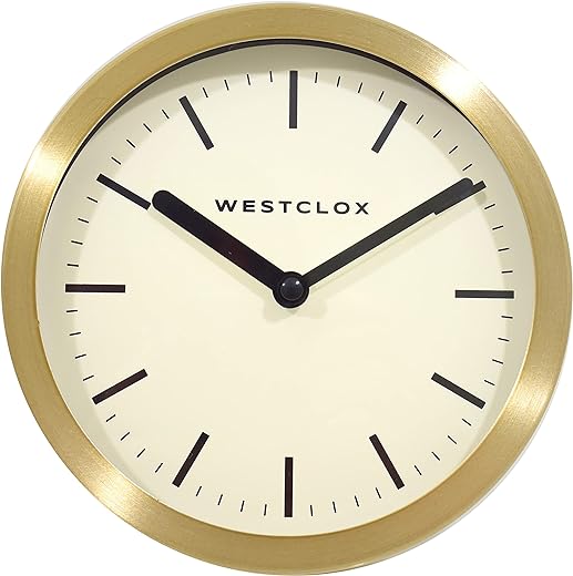 Westclox Analog 6 Metal Gold Quartz Table/Wall Clock - Accurate Timekeeping