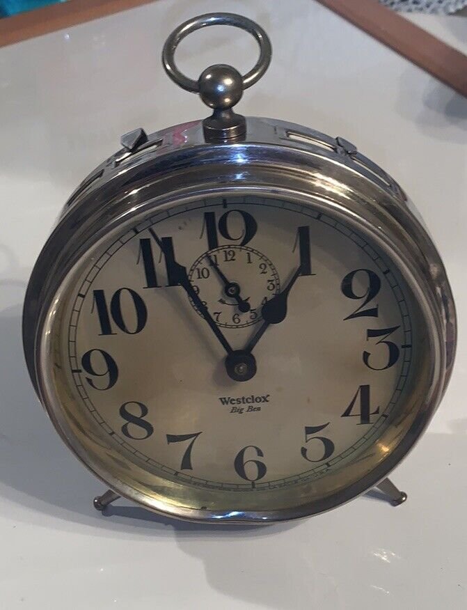 Westclox Big Ben Peg Leg Desk Alarm Clock 30-Hour Vintage Antique Working Works