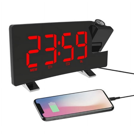 ZUARFY New Digital LCD Projection Alarm Clock Atomic Wall Ceiling Time Projector