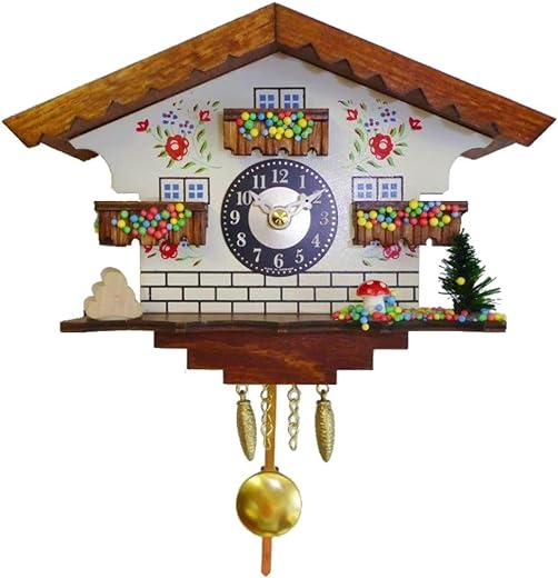 0183QP Engstler Battery-Operated Clock-Mini Size with Music/Chimes-5.75 H x 7 W x 3.25 D, Gray