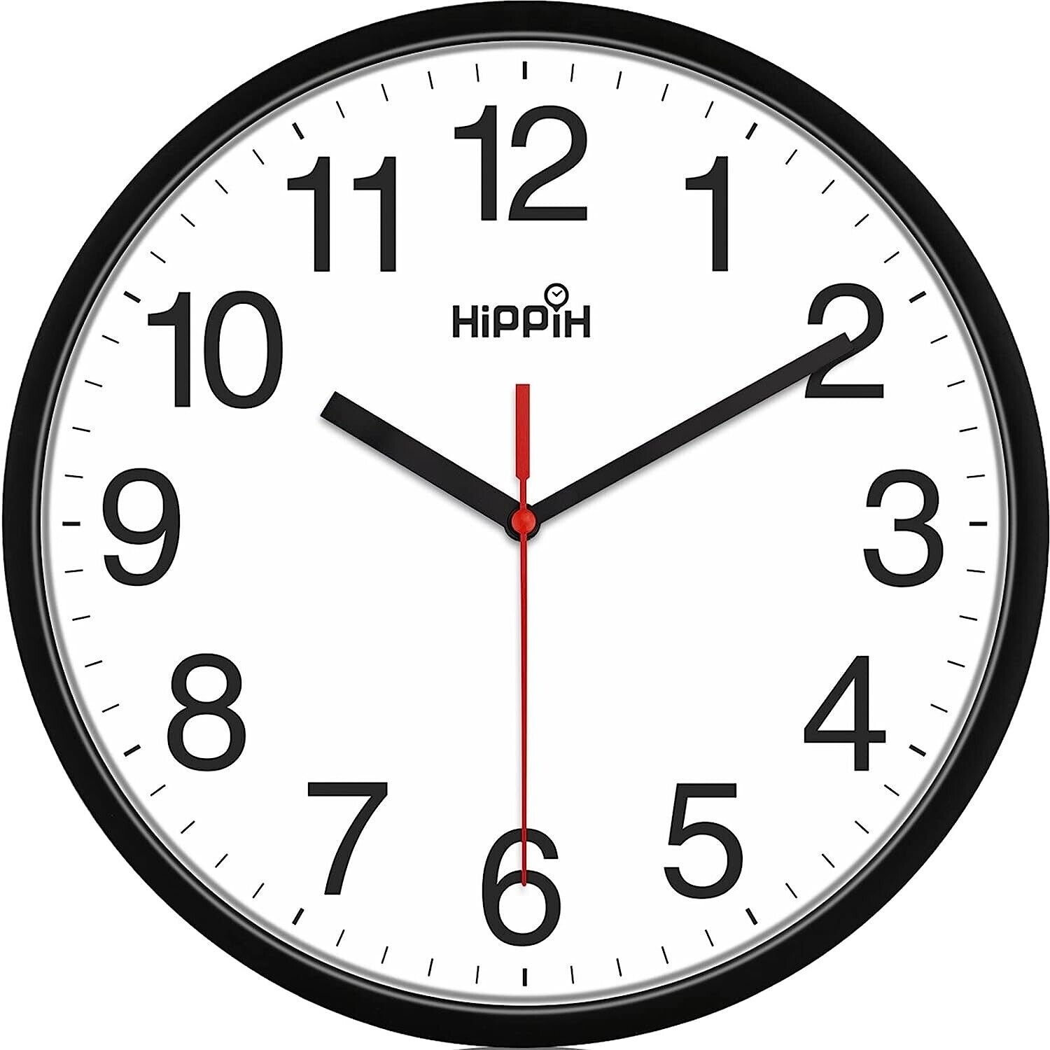 10 in Large Wall Clock Silent Indoor Outdoor Battery Powered Analog Office Home