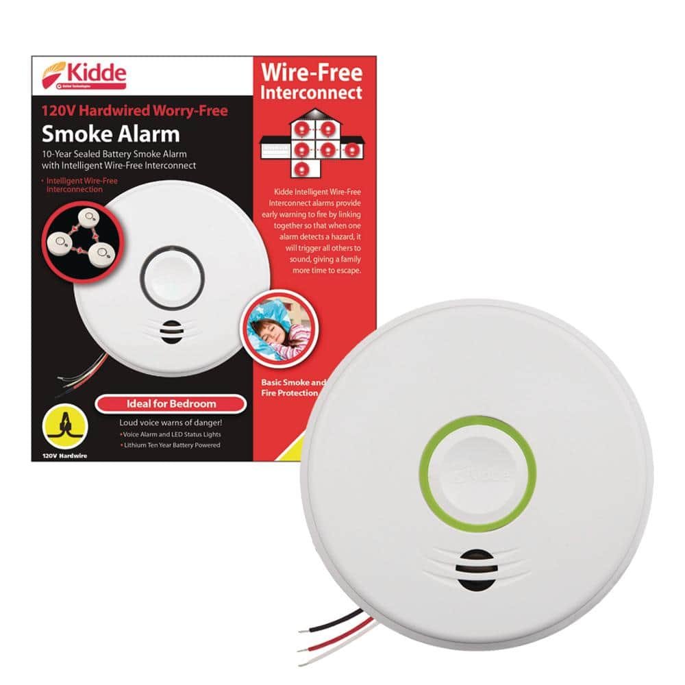10 Year Worry-Free Hardwired Smoke Detector with Intelligent Wire-Free Voice Interconnect