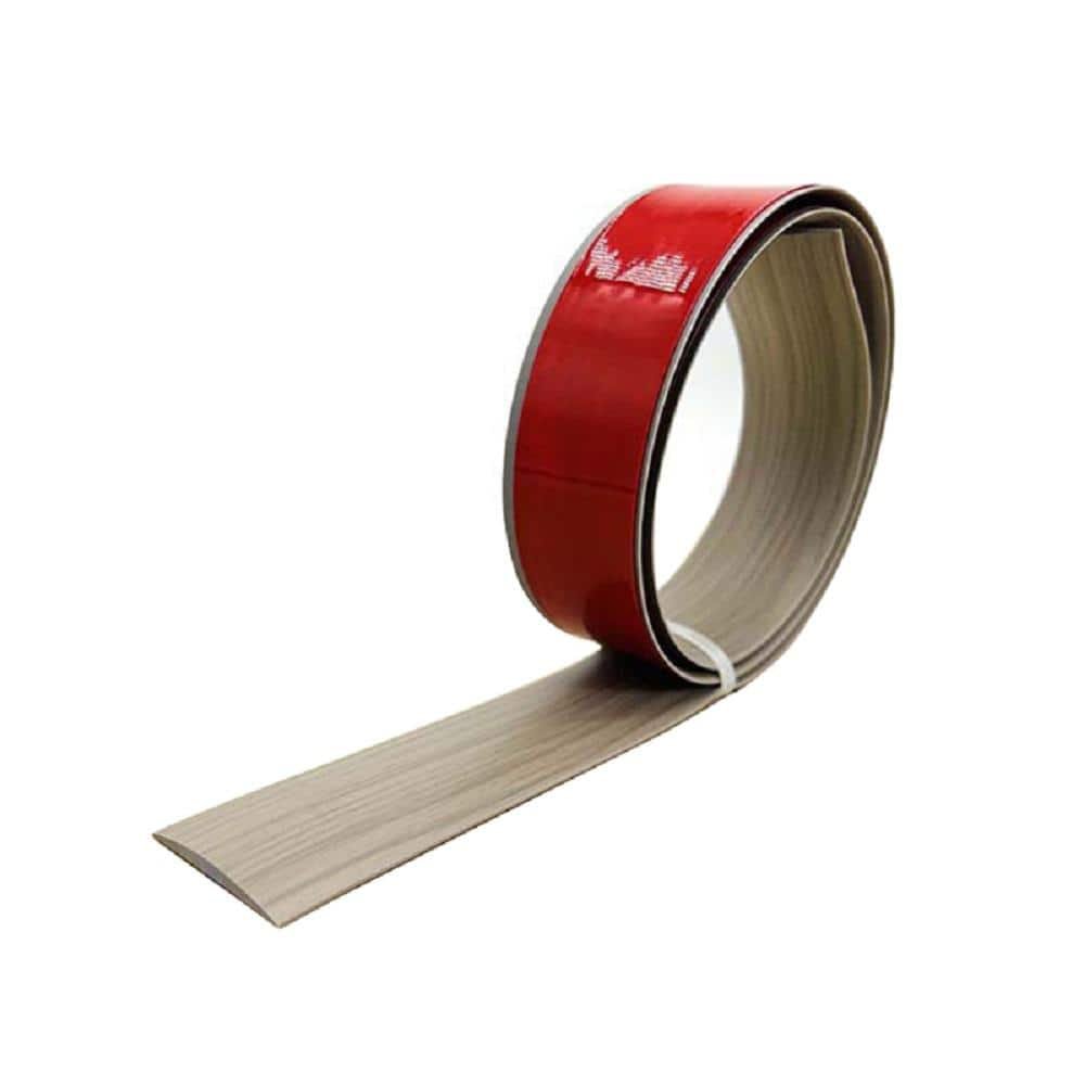 1.5 in. x 16.4 ft. Grey Grain Floor Transition Strip Self Adhesive...
