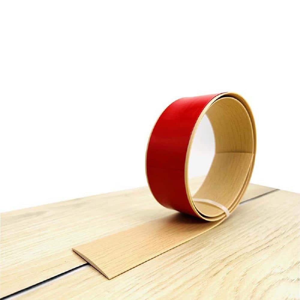 1.5 in. x 16.4 ft. Maple Wood Color Floor Transition Strip Self...