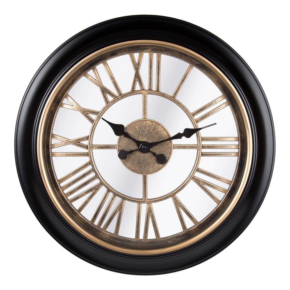 18 in. x 18 in. Black Kiera Grace Round Antique Wendel Decorative...