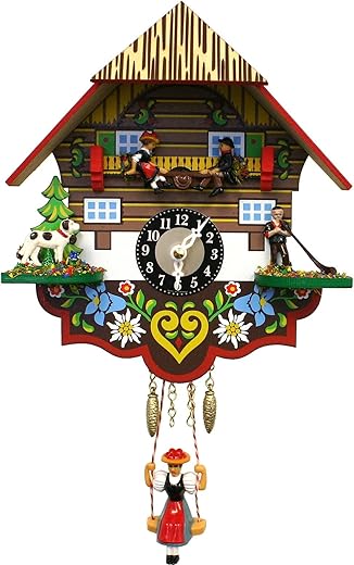 193KSQ ENGSTLER Battery-Operated Cuckoo Clock-Mini Size, Multi