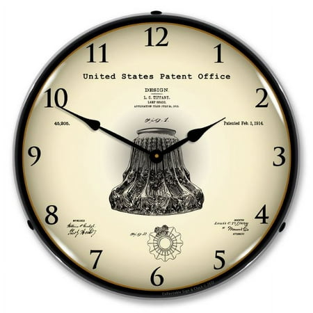 22041317 1914 Louis Comfort Tiffany Lamp Shade Patent clock 14 Inch Round, clock hight 4 Inch - Made in USA