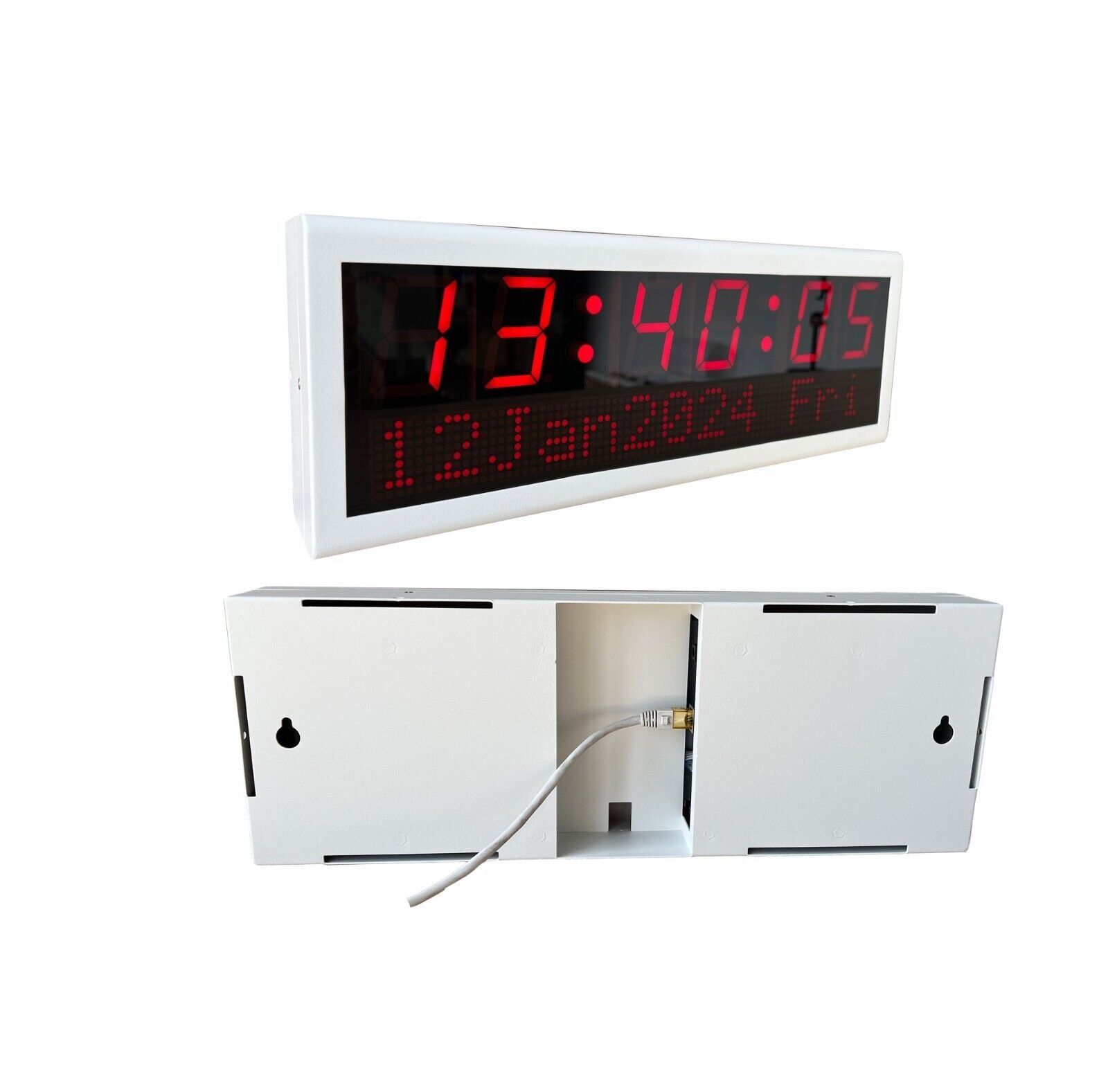 2.3" Digit IP PoE Clock for Office & Home Decoration, Automatic DST Reset