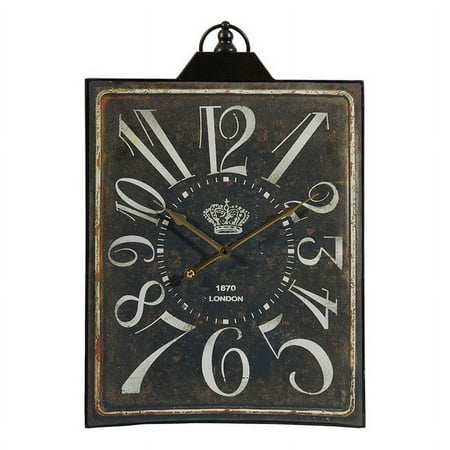 27 Inch Wall Clock Decor Vintage Visual Style Distressed Black Finish