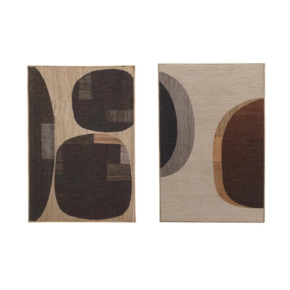 2 Piece Framed Canvas Transfer Abstract Art Print 29.5 in. x 19.5...