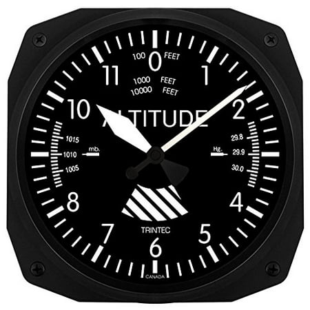 3060-C Trintec 10 Altimeter Aviation Classic Instrument Style Wall Clock