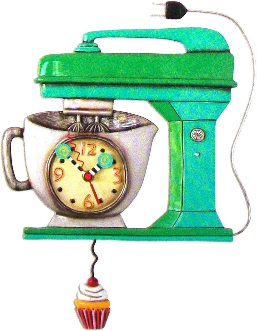 Allen Design Studios Vintage Mixer Green Mixer Kitchen Wall Clock