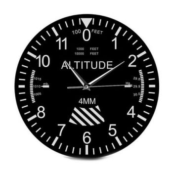 Altimeter Wall Clock Tracking Pilot Air Plane Altitude Home Decor