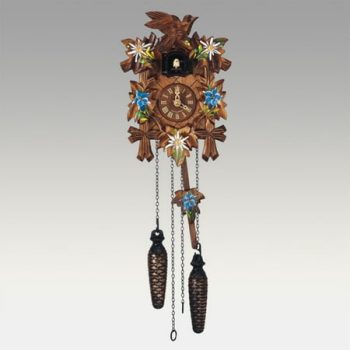 Anton Schneider 9 Inch Quartz Handpainted Flowers Black Forest German Cuckoo Clock