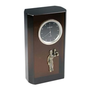 Bluestone Designs Justice Crystal Clock - black - 5.25in. H x 1.75in. D x 3in. L