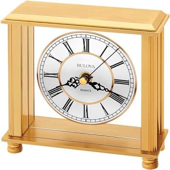 Bulova B1703 Cheryl Table Clock, Brass