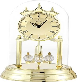 Bulova B8818 Tristan I Clock, Brass Finish