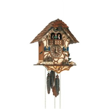 Cuckoo Clock Black Forest house with moving wood chopper