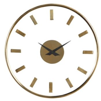 DecMode 14 Gold Aluminum Wall Clock with Clear Face