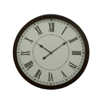 DecMode Traditional Metal Black Round Wall Clock, 30D