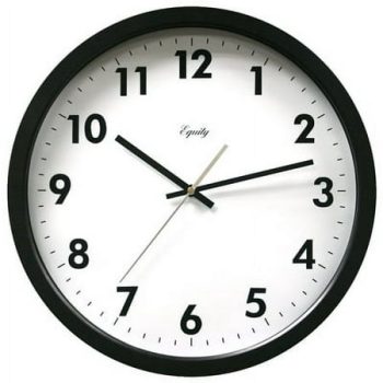 Elgin 13.5 Round Thinline Black Case Commercial Wall Clock, Each