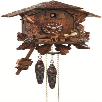 Engstler Cuckoo Clock Black Forest House with Moving Beer Drinker EN 434