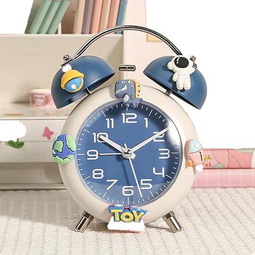 Kids Alarm Clock Double Bell Clock Classic Home Cute 4 Inch Silent Non-Ticking Quartz with Backlight,Twin Bell Analog Kids Alarm Clocks for Bedrooms Bedside