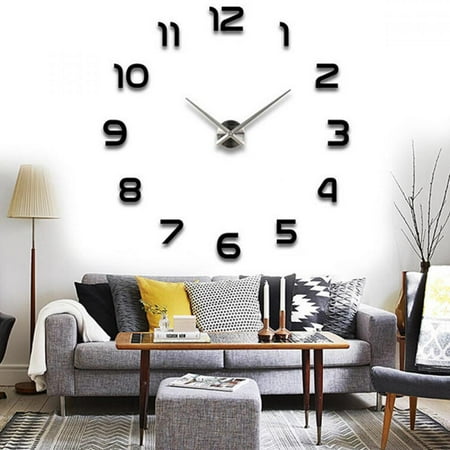 Leonard 3D Wall Clocks for Living Room Decor Room Wall Decor Big Wall Clock Wall Decor for Living Room Living Room Decorations Silver Decor for Living Room Living Room Decor