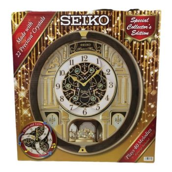 Limited Edition 2022 Seiko Melodies in Motion Wall Clock, Golden Pillars