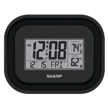 Sharp® Atomic Clock, 9 5/8H x 9 13/16D x 1 7/16D, Black