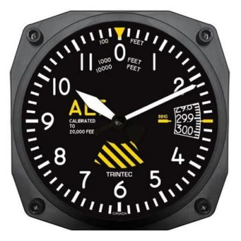 Trintec 30 th Anniversary 6.5 Aviation Altimeter Instrument Style Wall Clock 9060SE