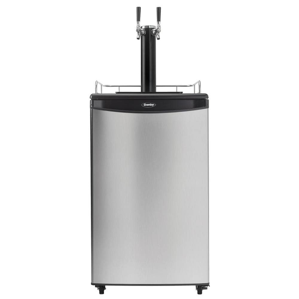 5.4 cu. ft. Dual-Tap Full Size Beer kegerator Dispenser in Stainless Steel