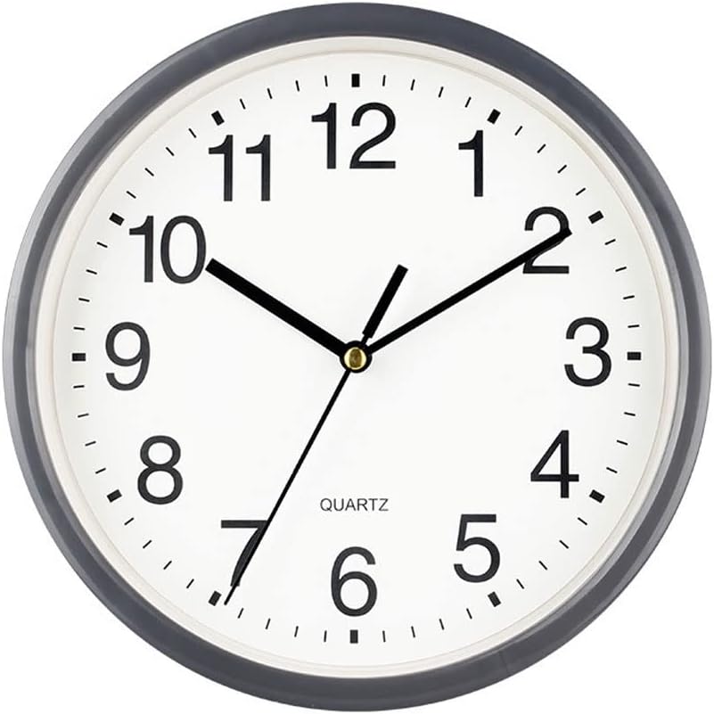 6 Inch Silent Wall Clocks Battery Operated, Non-Ticking Modern Round Clock for Bedroom, Small Wall Clock, Ideal for Home Office Kitchen School, Easy to Read (Color : Gray)