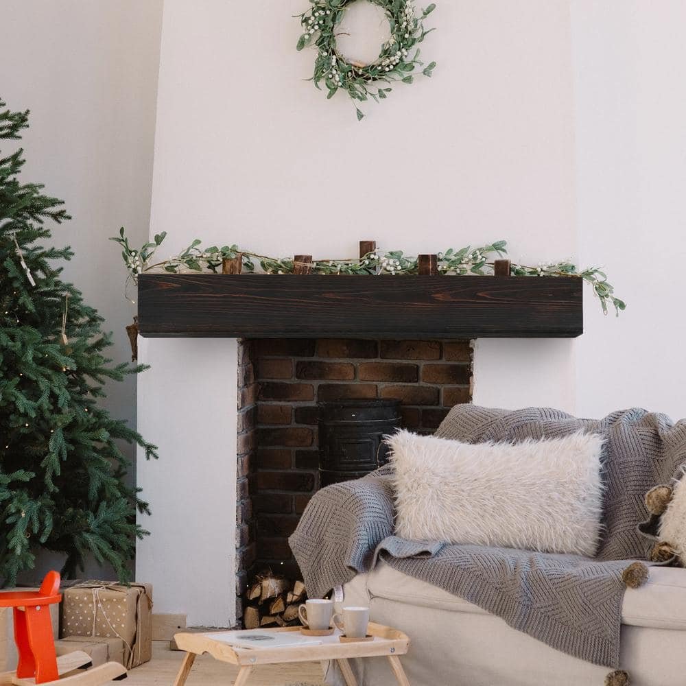 6 in. x 9 in. x 4 ft. Rustic Wood Fireplace Mantel...