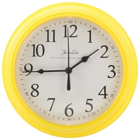 9 Inch Wall Clock Yellow Office Decor Round Number Vintage Clocks Battery Operated