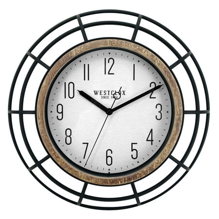 ainstays Modern 12 Plastic Black with Realistic Textured Woodgrain Finish Trim Wall Clock?