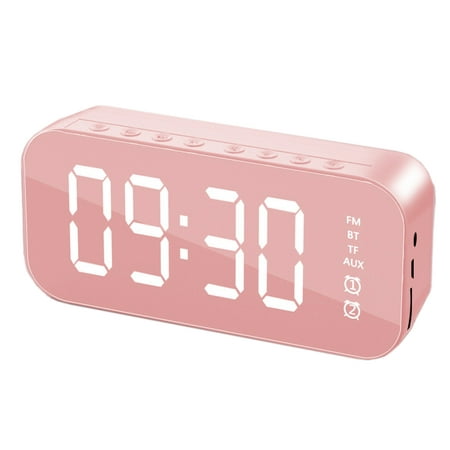 Alarm Clock for Bedroom, LED Big Display Clock with USB Charging Port, Adjustable Volume, Dimmable, Snooze, Plug in Simple Basic Digital Clock for Deep Sleepers Kids Elderly Home Office,pink，G41163