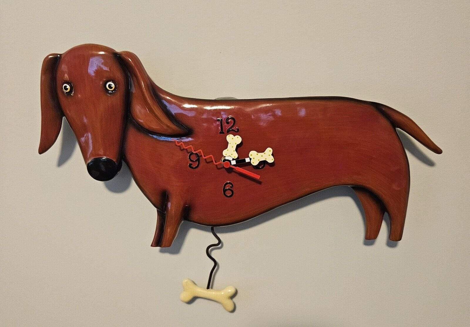 Allen Design "Oscar" Dachshund Dog Wall Clock ADP9018 **VIDEO**