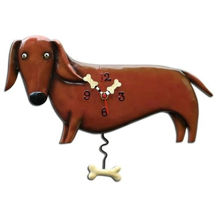 Allen Designs P9018 Swinging Pendulum Clock Oscar The Dachshund 16.25 Inches X 11 inches